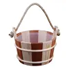 Red Cedar & Pine with plastic inner bucket European Style Delicate Sauna Bucket And Spoon