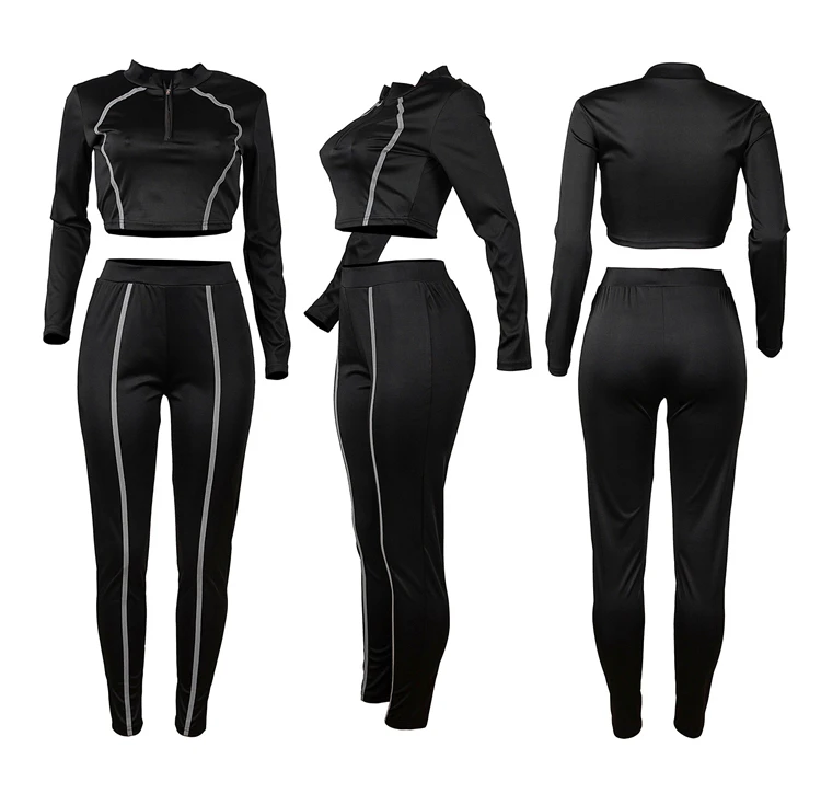 New Style Sports Clothes Long Sleeves Sweat Suit 2 Piece Set Women Outfit Two Piece Set Women Clothing