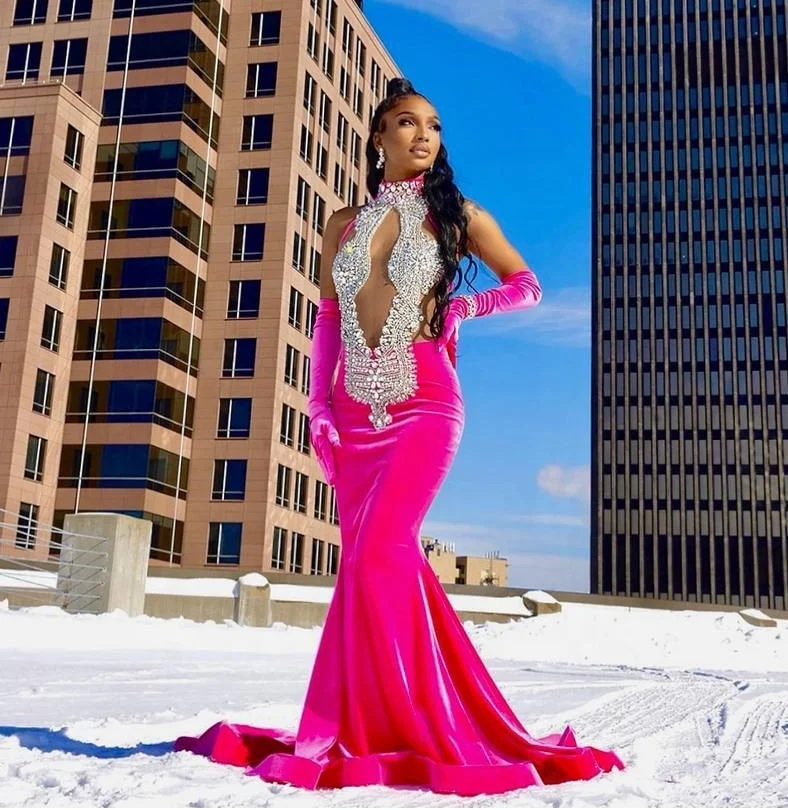 pink see through dress Sexy Blushing Pink See-through Evening Dresses 2018 Trumpet / Mermaid Sleeveless Spaghetti Straps Appliques Lace Crystal Beading Tassel Sweep Train