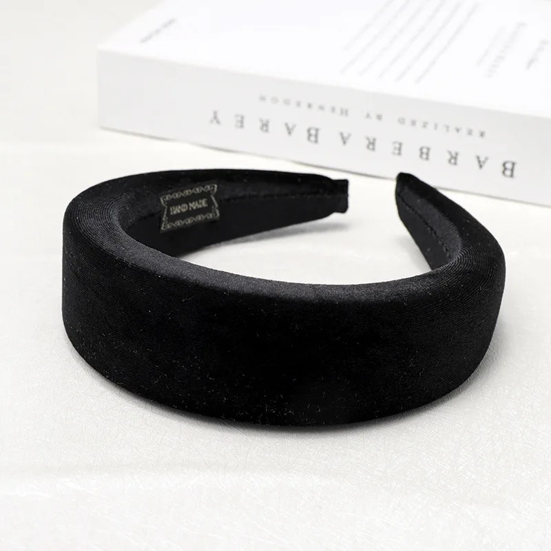 LRTOU Wholesale Ins Hot Sale Hair Accessories Winter Thick Hair Band Sponge Velvet Plain Plastic Headband For Girls