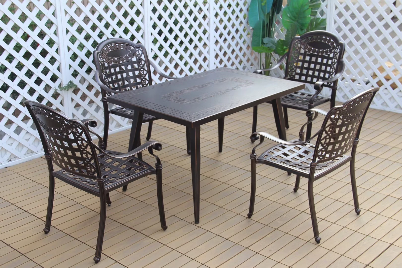 Garden Set Villa Cast Aluminum Chair And Table For Park Courtyard