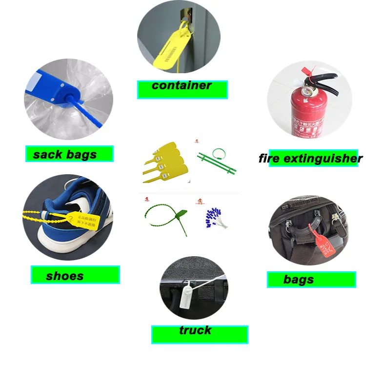  Manufacture customized indicative tags anti tamper fixed length plastic seals 