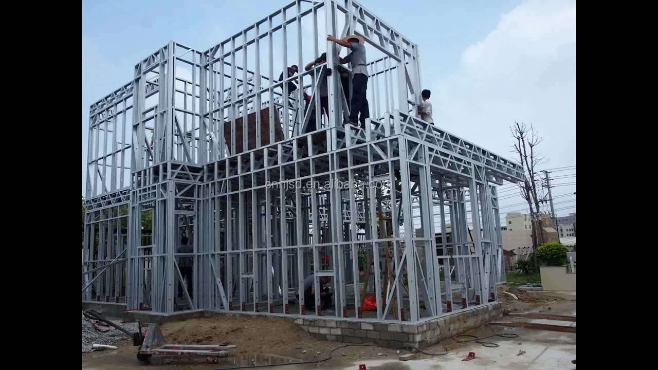 3d design steel frame construction townhouse prefab house