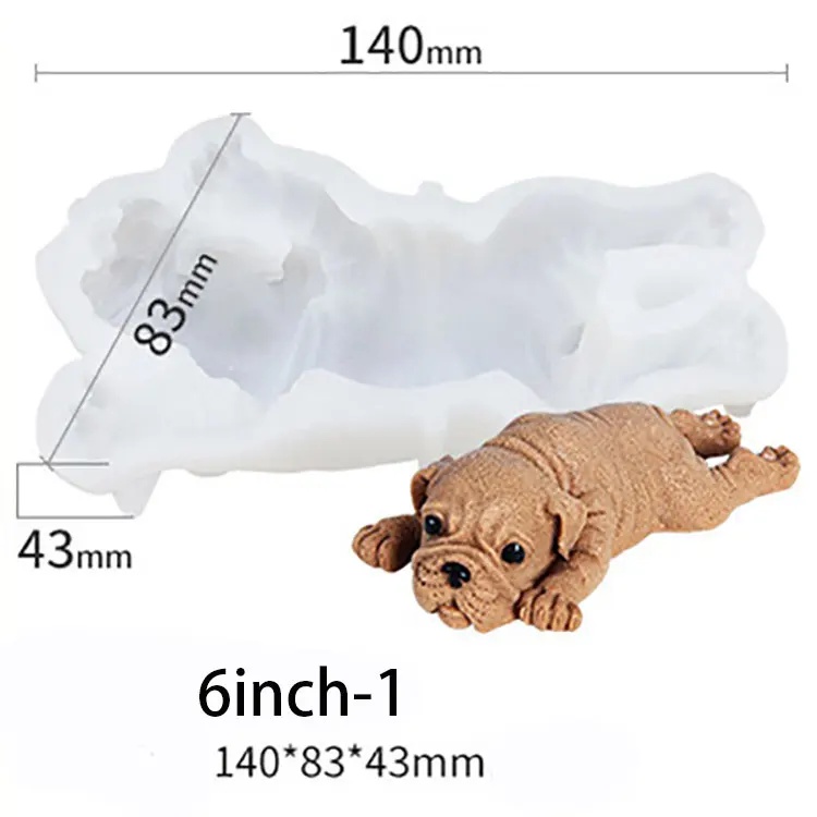 3D  Shar Pei Mould Ice Cream Mousse Cake Fudge Chocolate Silicone Mold Realistic Cute Puppy Cake Decoration Kitchen Baking