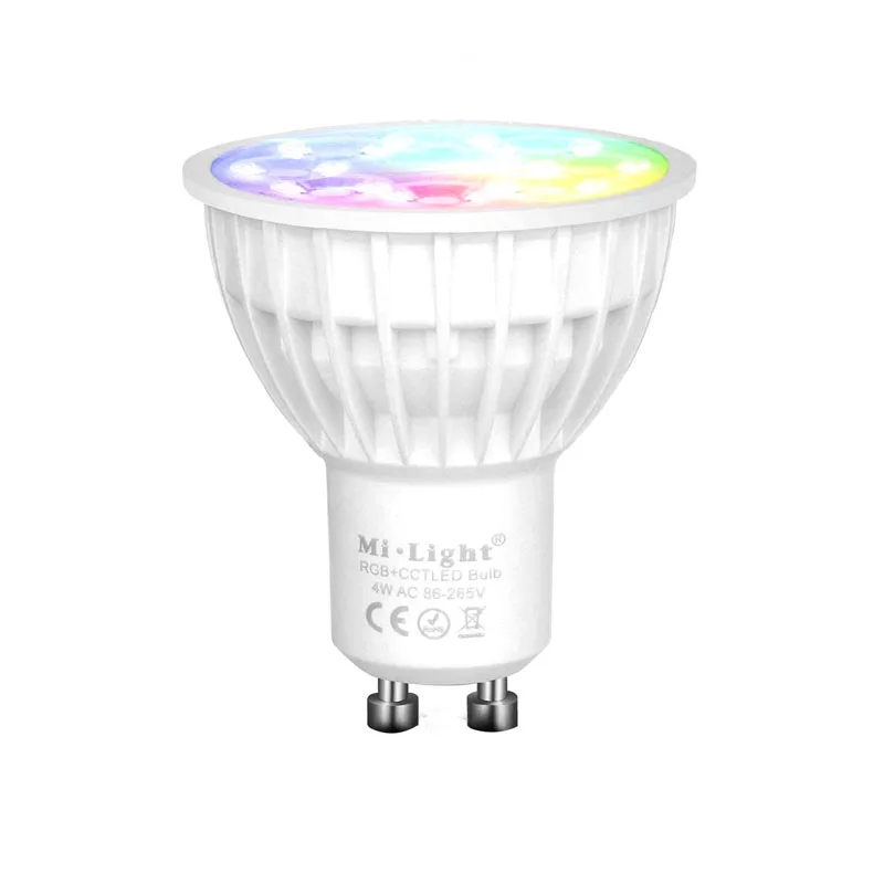 Milight WIFI GU10 Color Change Dimmable 2.4G LED Mini Spotlight AC85-265V 5W RGBW LED Bulb Control by Iphone Ipad Android