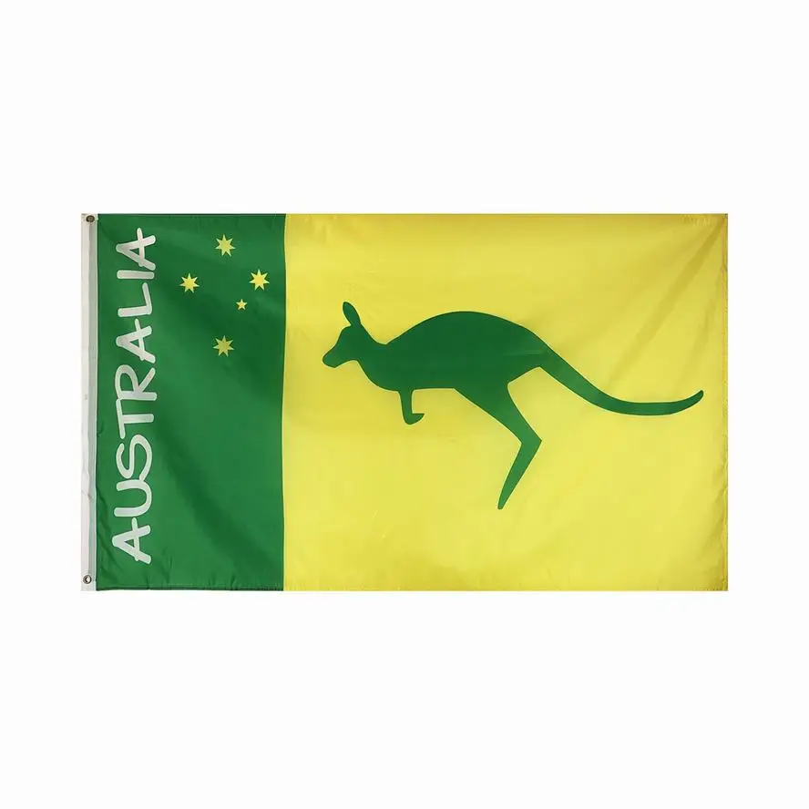 3x5 FT Lụa Màn Hình In Ấn Giao Hàng Nhanh Úc kangaroo cờ