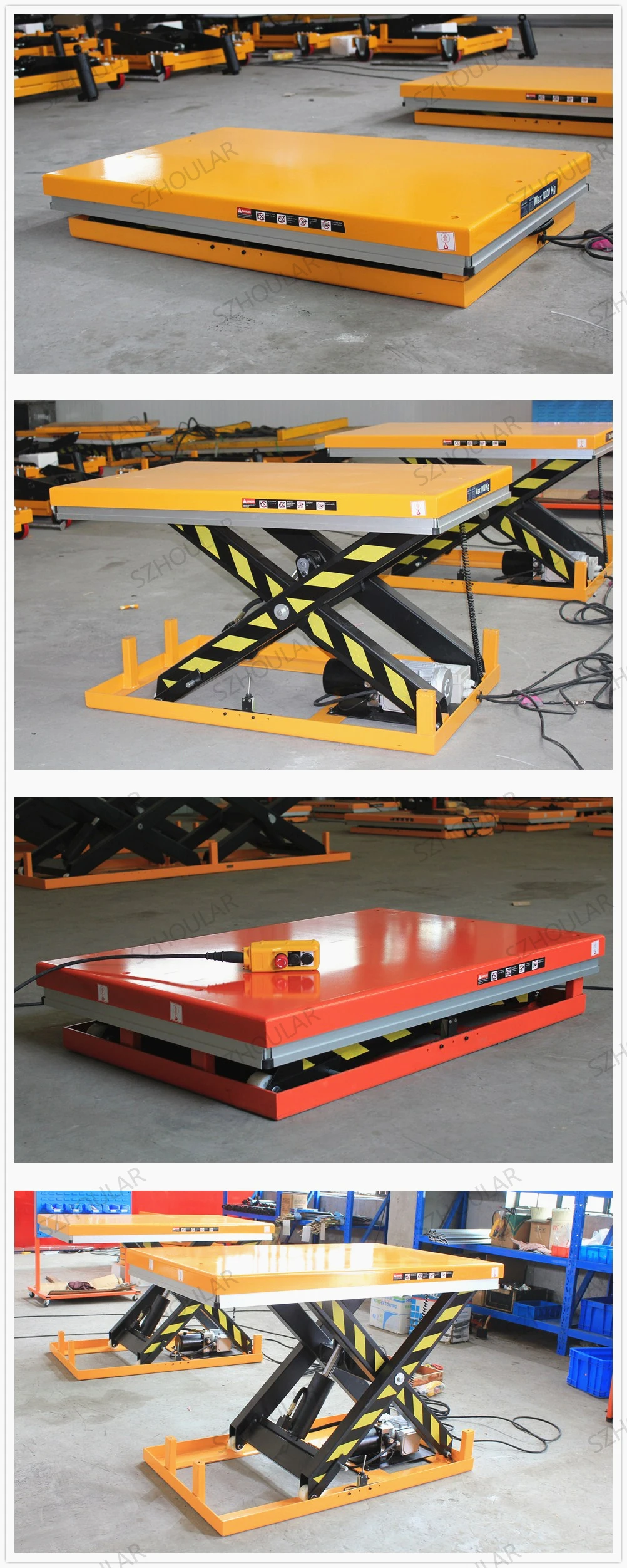 1ton Hydraulic Lift Platform 2ton Scissor Lift Table Electric Stationary Lift Table Hw1001
