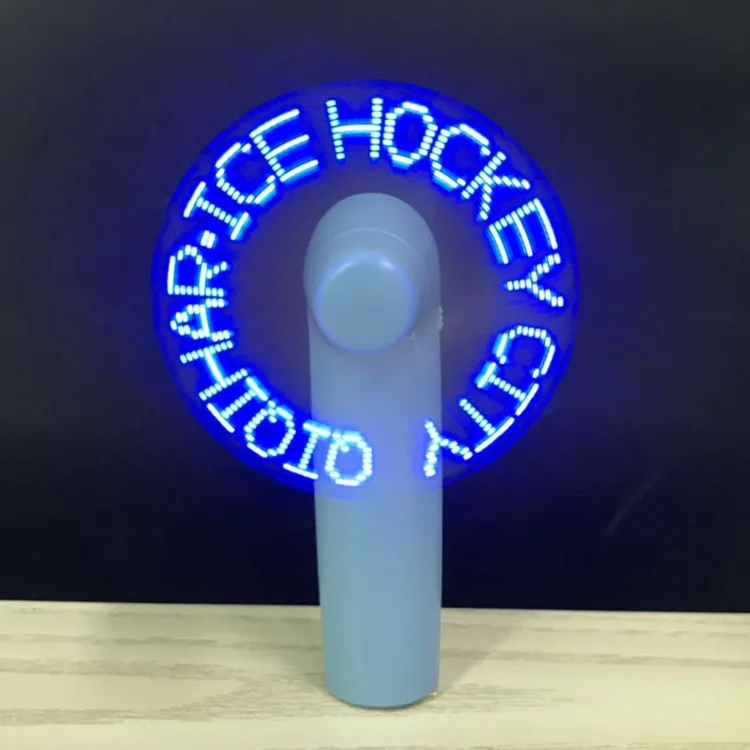 2019 new arrival business gift customized logo ad USB charging programme led message mini portable fan power bank