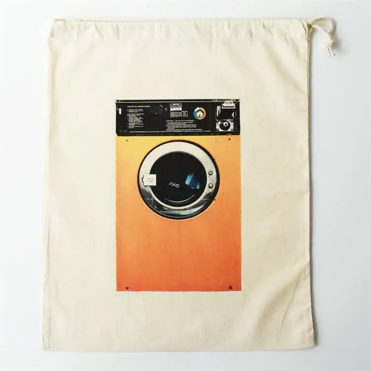 Custom Logo Large Cotton Wash Bag Travel Canvas Laundry Bags - Buy ...