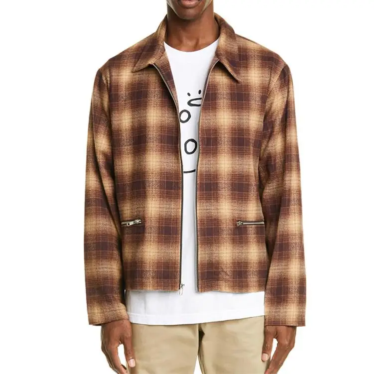 mens flannel jacket with zipper