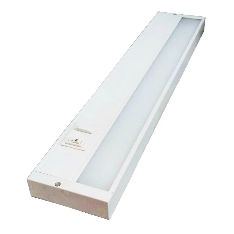 ETL Dimmable Hardwired or Plugged In Under Cabinet LED Lighting Edge lit Technology Soft White 3000k Matte White Finished 12''