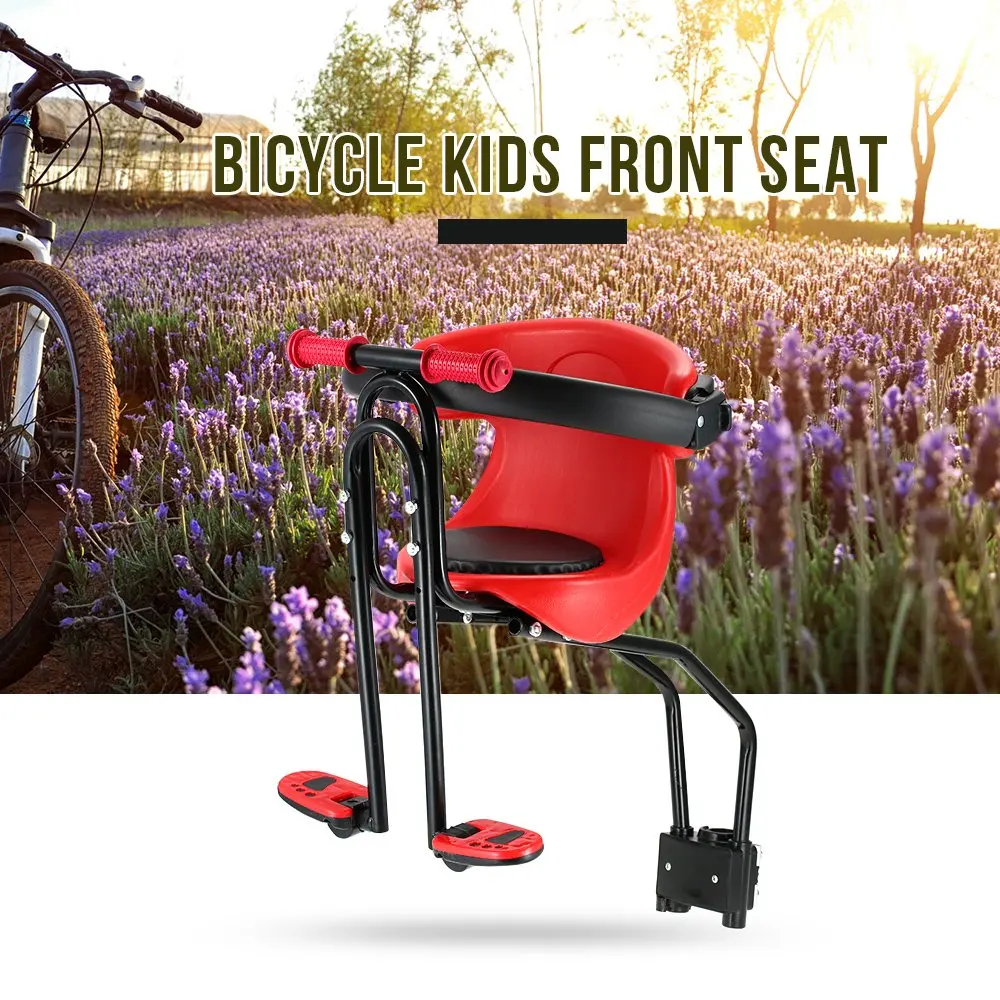 Safety Child Bicycle Seat Bike Front Baby Seat Kids Saddle with Foot Pedals 