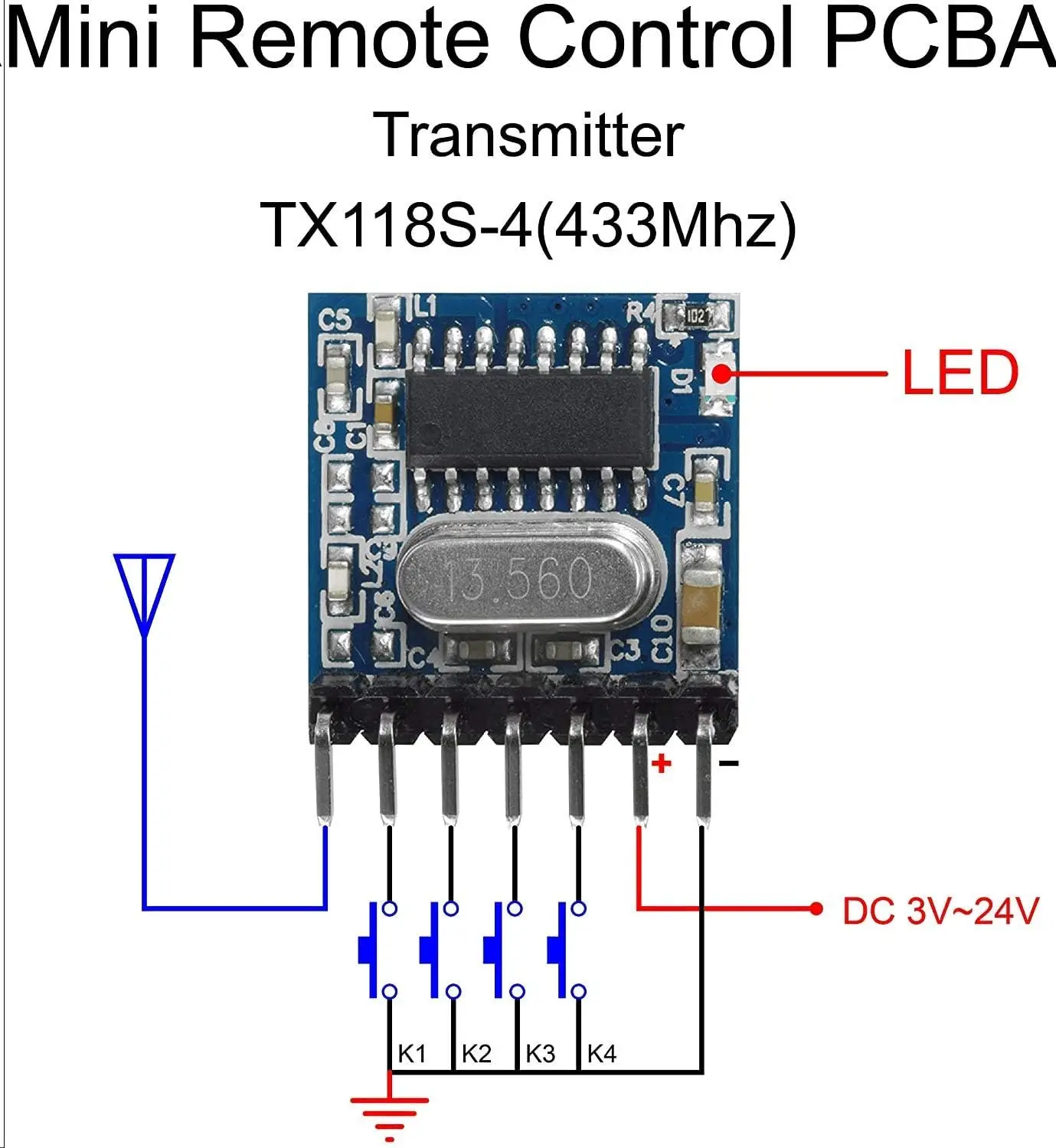 Wireless Rf Radio Wireless Data Transmitter Receiver Module 433 Mhz Rf ...