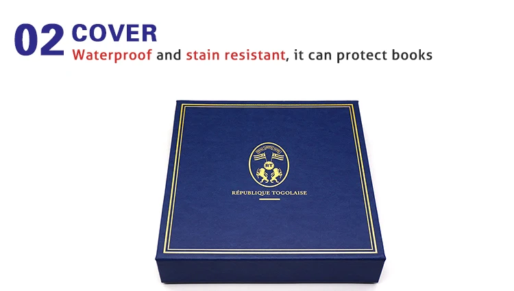 Business Company Stamp Collection Pu Leather Cover Post Stamp Collection Album Scrapbook with Cardboard supplier