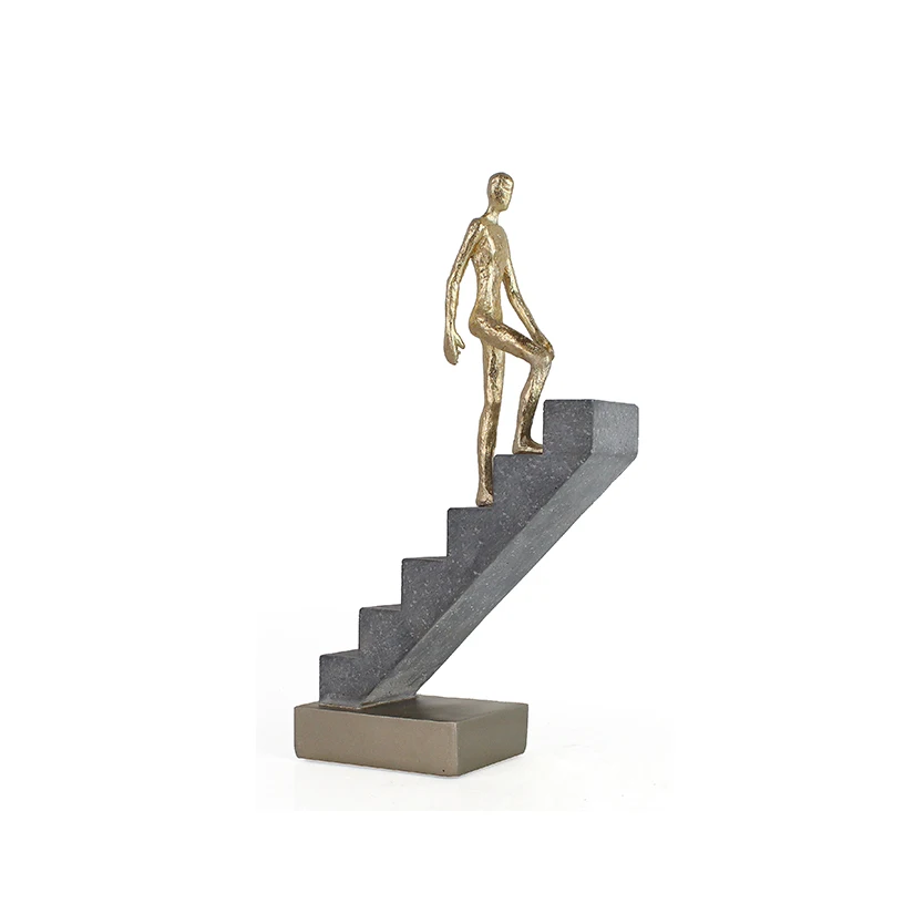 Crafted Minimalist Home Accessories Decoration Pieces Desktop Ornament resin figure walking on stair Home Decor factory