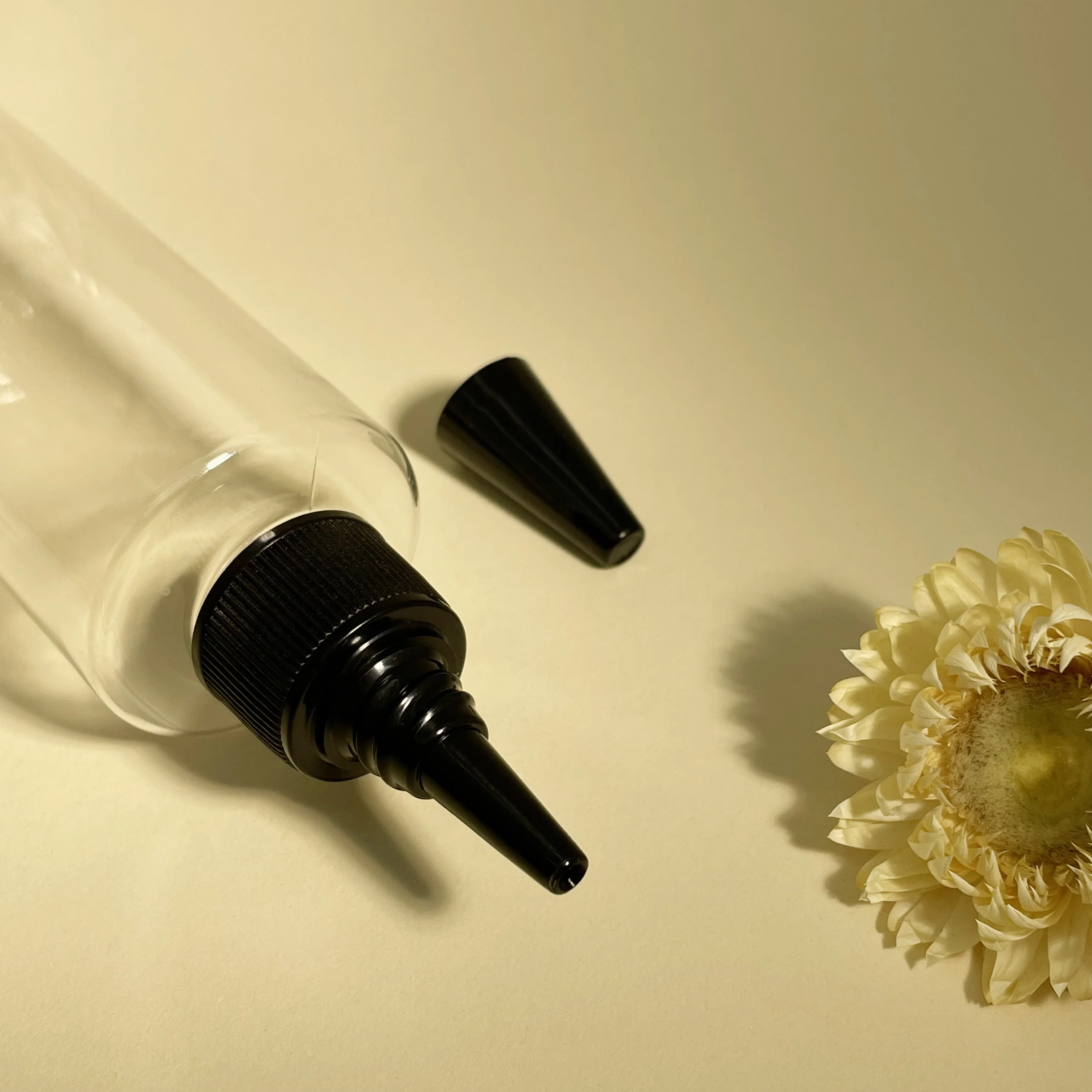 product 100ml 120ml c lear plastic bottle with black twist cap lotion hair oil shampoo pet squeeze bottle-5
