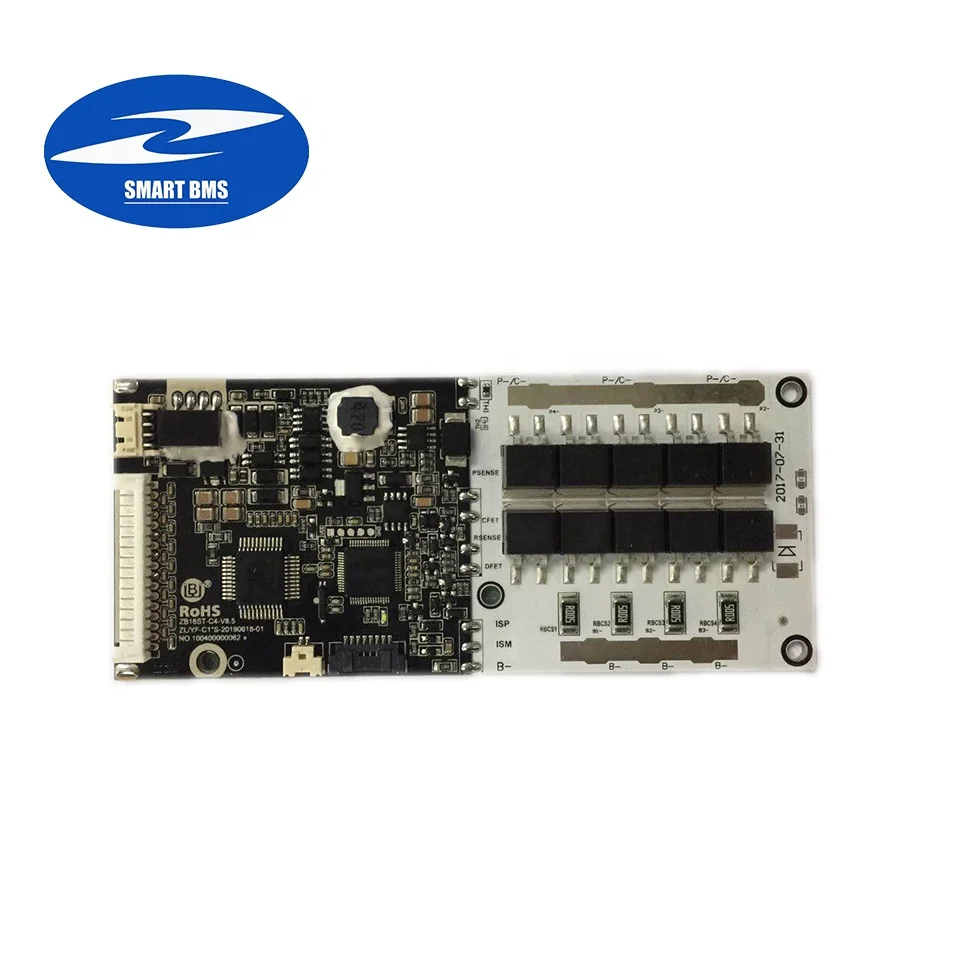 14S Lithium Battery Protective Smart Boards 48V BMS PCB With Bluetooth Interface