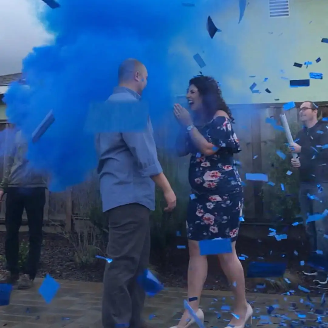 Baby Boy Or Girl Gender Reveal Paper Konfetti Shooter Color Run Powder