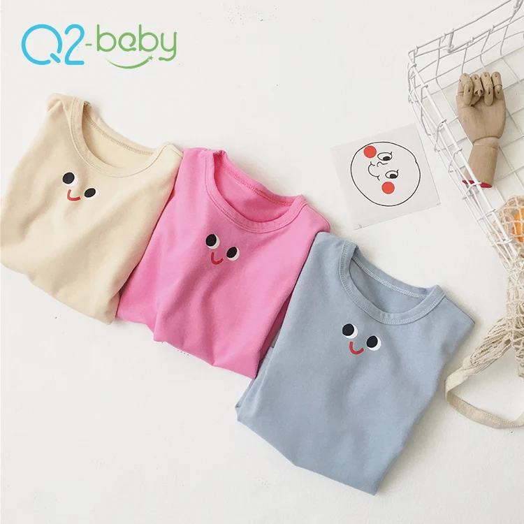 
Q2-baby Cartoon Eye Printed Cotton Long Sleeve Baby Boy Girl Pullover T-Shirts 