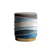 Velvet Footstool, Cylinder Fabric Modern Simple Creative Ottoman With Stainless Steel Base