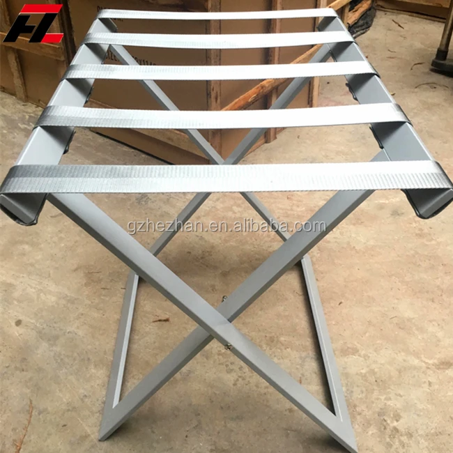 
Hotel Folding Luggage Rack Powder Coated Finish Gray Color 
