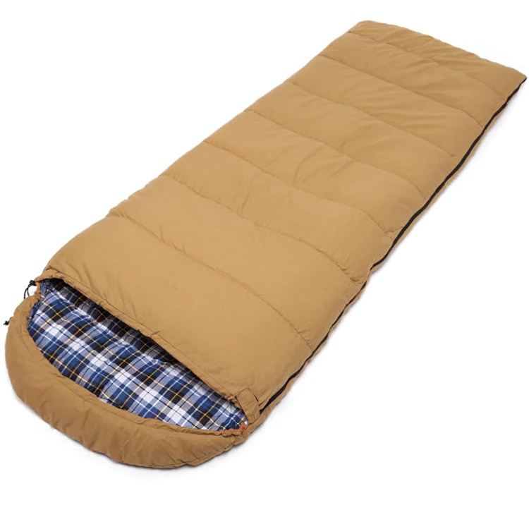 
Custom Heavy Duty Cotton Canvas Shell Fleece Lining Sleeping Bag 