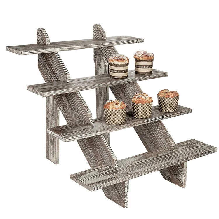 wooden cake stand and display risers