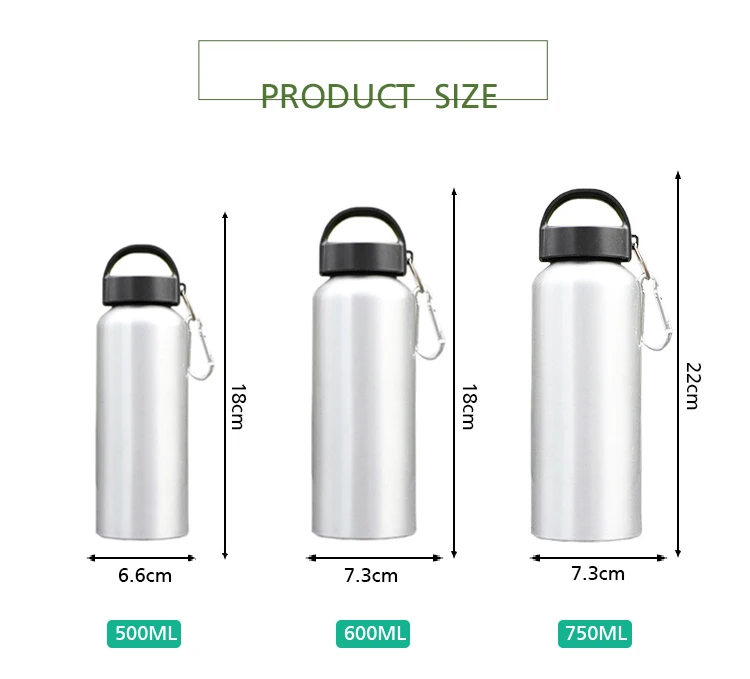 Aluminum Drinking Water Bottle With Pp Lid Wholesale Sublimation Bpa