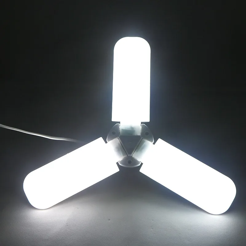 Super Bright Foldable Fan Blade Led Bulb 3 Blade Angle Adjustable 