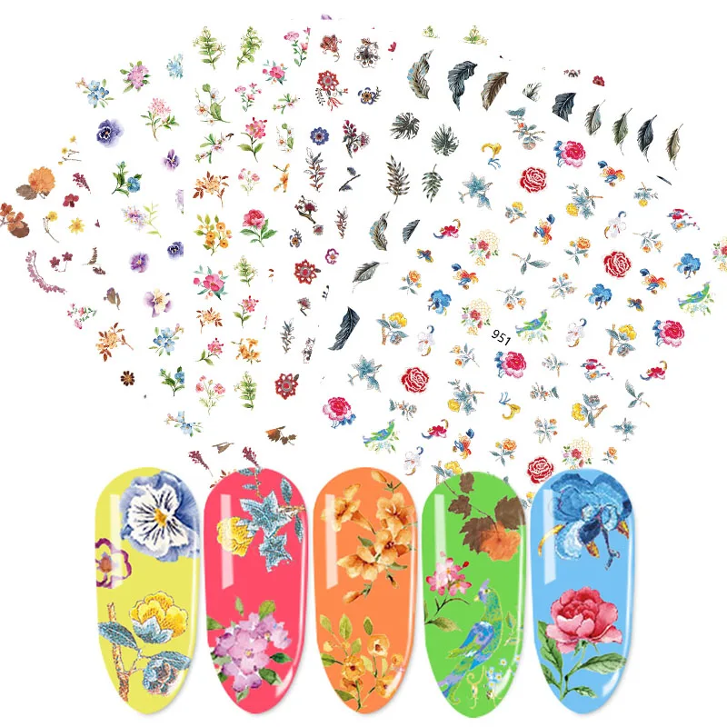 New floral rose nail stickers Nail flower stickers
