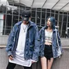 Unisex Boy friend Denim jacket trench coat Jean Jacket Trendy Fashion Ripped Denim Male Streetwear Jackets Cowboy Coats