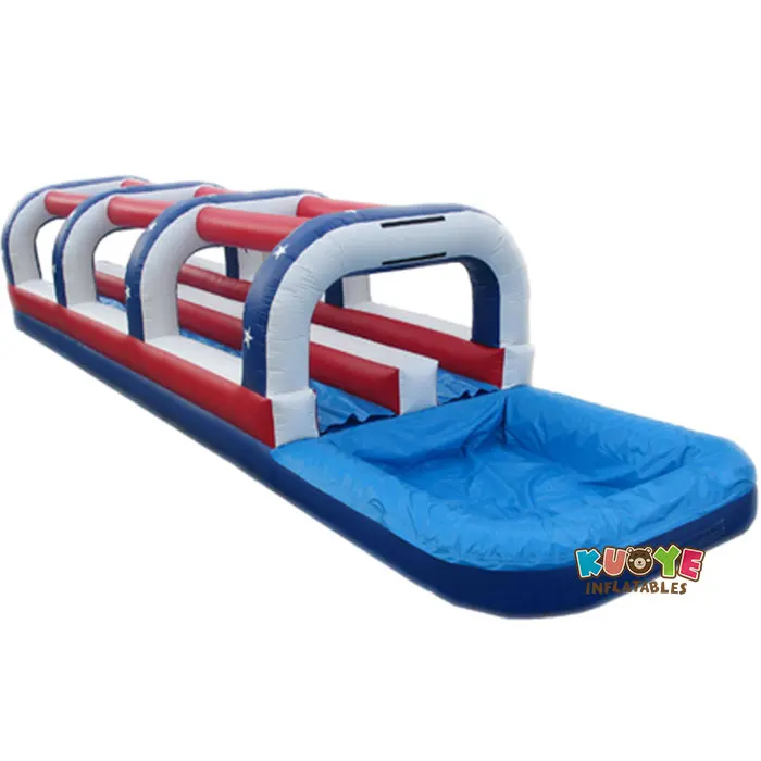 inflatable double slip and slide with pool