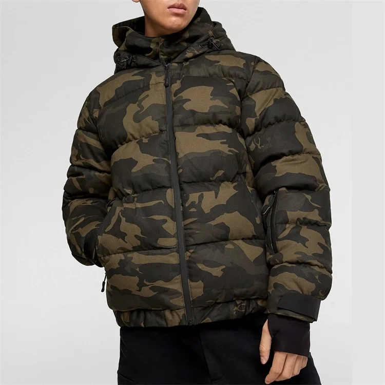 mens khaki puffer