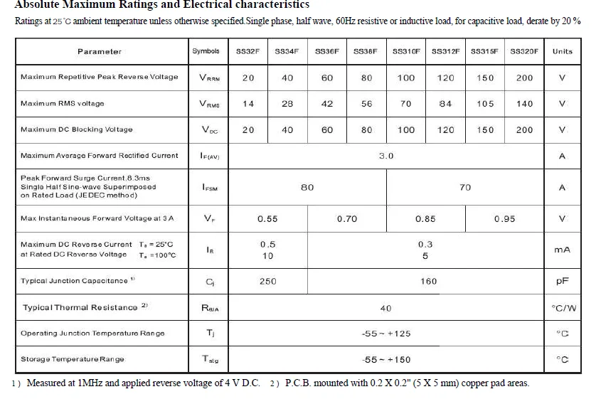 Factory Direct Supplier Schottky Diode Sx34 40v 3a Ss34f - Buy Schottky ...