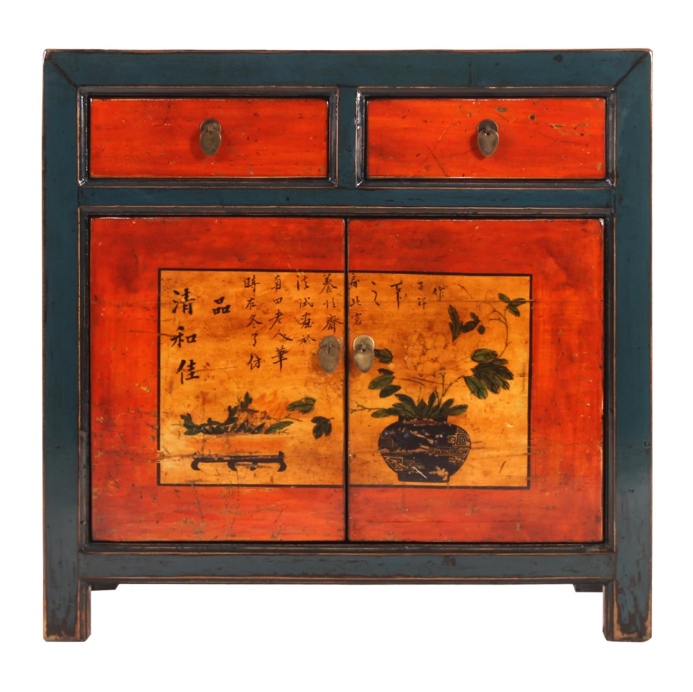 
solid wood antique chinese reproduced sideboard antique furniture bar cabinet solid wooden painted furniture unique furniture 