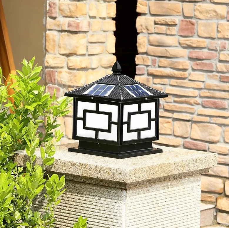 Classic Gate Style Aluminum Ip65 Waterproof 3w 5w Solar Led Post Light 