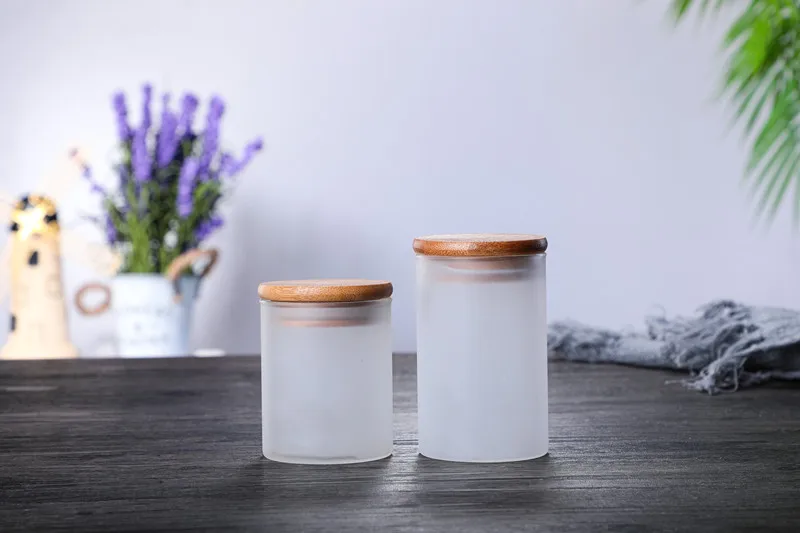 Hot Sales White Frosted Customized Candle Jar With Bamboo Lid - Buy ...