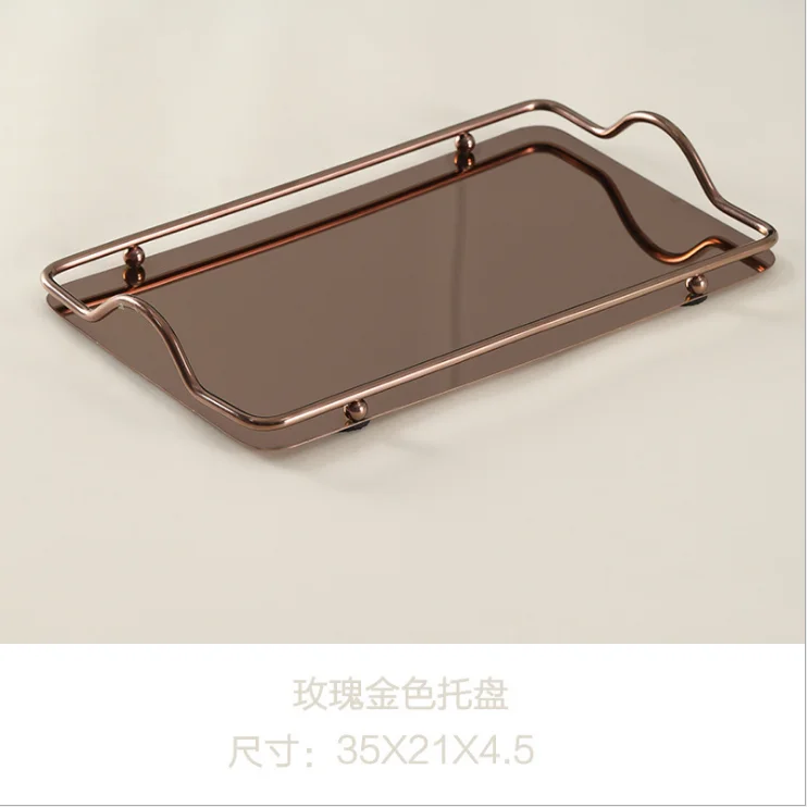 Details about   Luxurious Zinc Alloy Serving Tray Cup Plate Mirror-polished Table Metal Dinner 
