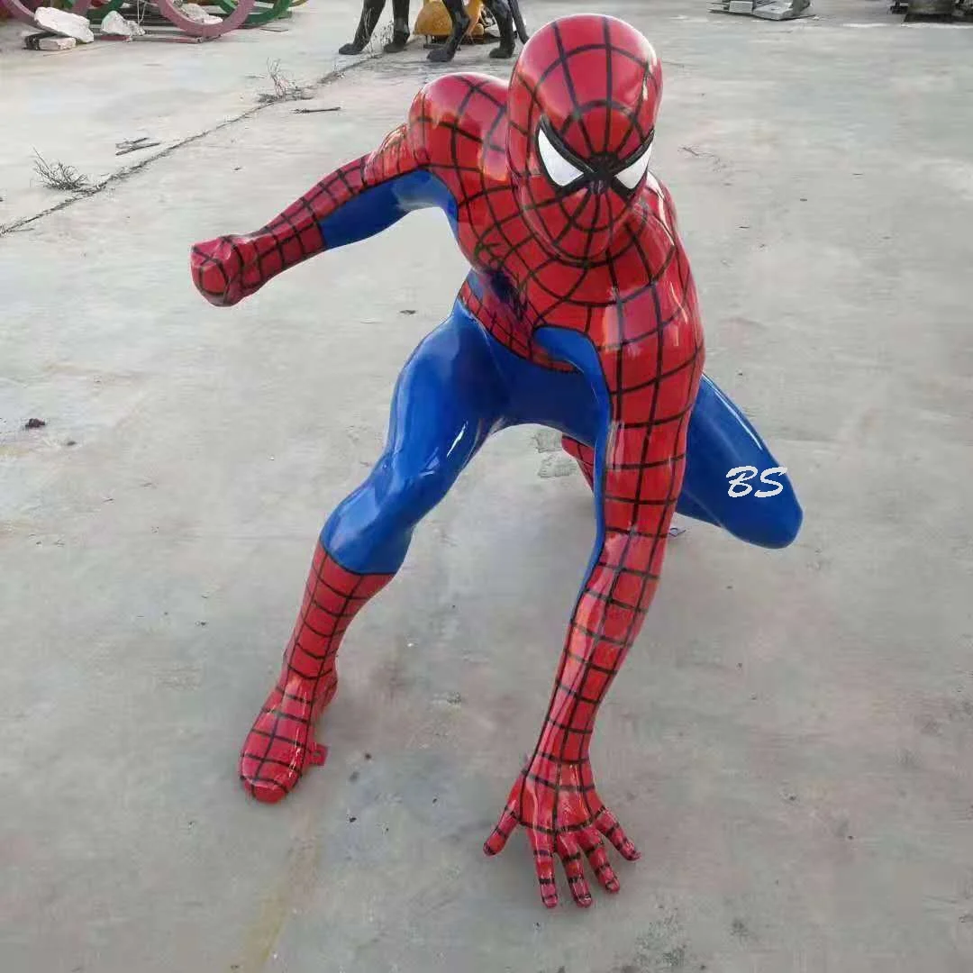 Custom Life Size Resin Human Statue Fiberglass Spiderman Statue