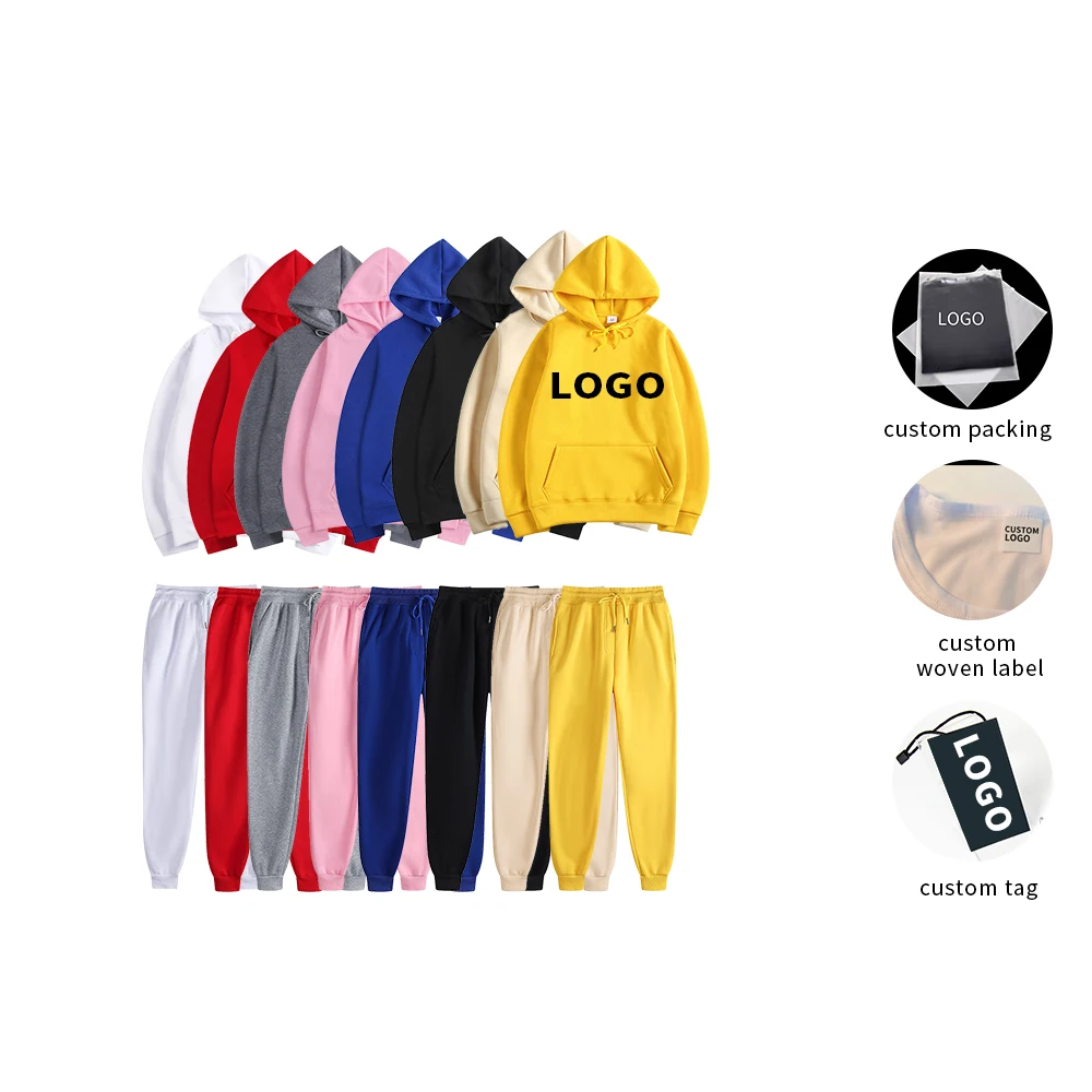 Men Blank Sweatsuits Custom Logo Sweat Suits Wholesale Blank Jogger ...