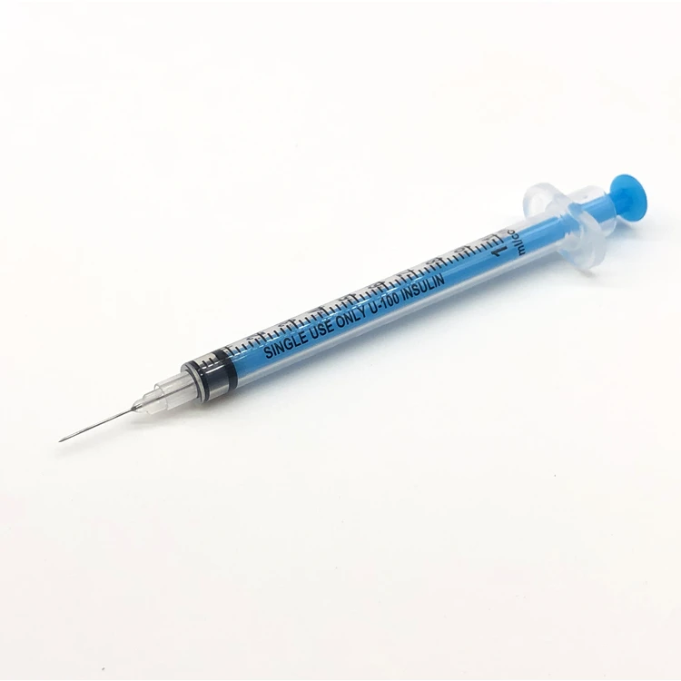 
1ml Disposable Colored Insulin Syringe with Fixed Needle 