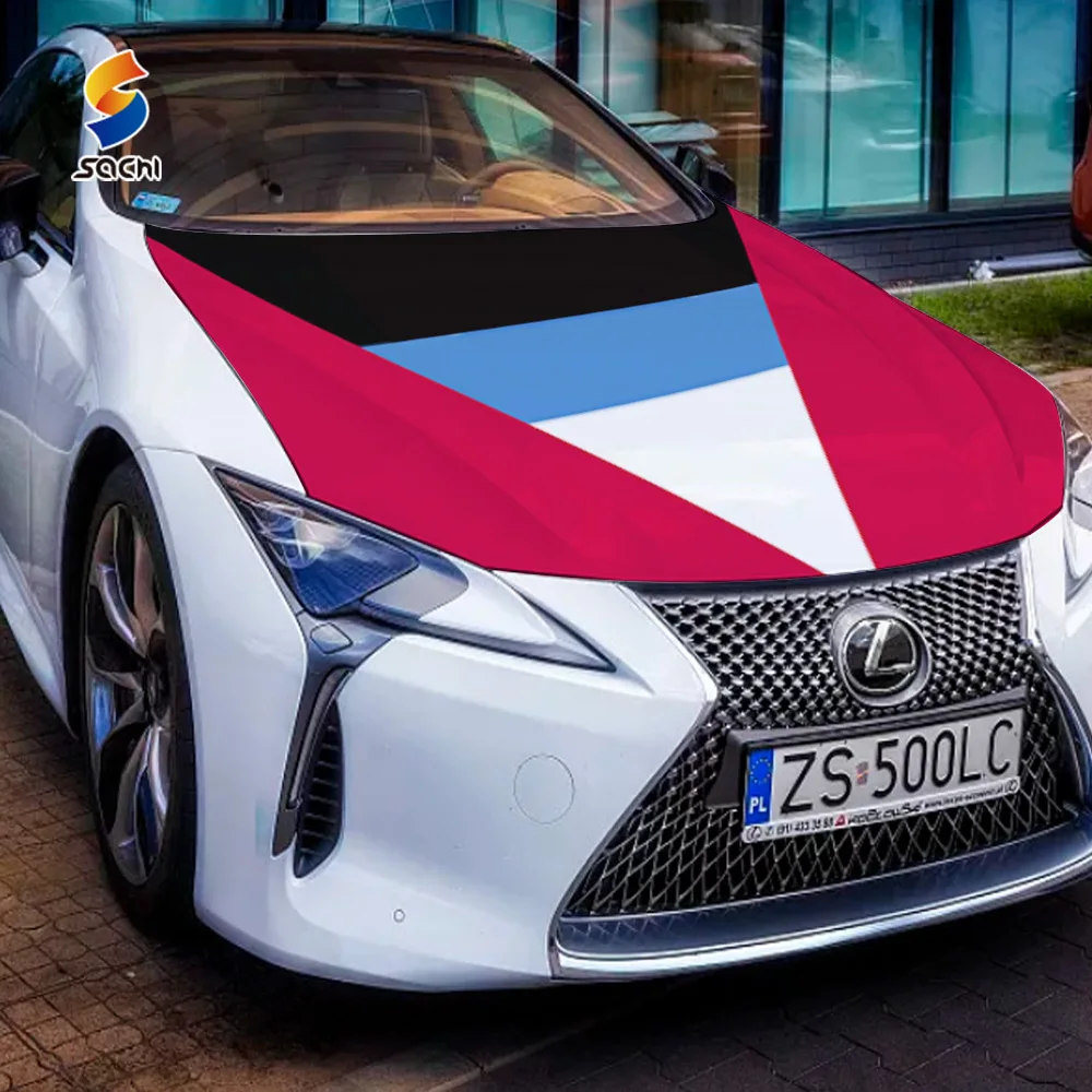 Factory Custom National Flags Polyetser Car Hood Cover Flag Car Engine
