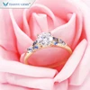 Tianyu gems moissanite and spinel gemstone 18k yellow gold engagement ring