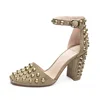 Custom design handmade Women's Platform Studded Fancy High Heel Summer wedding Dress shoes Women Sandals Fashion