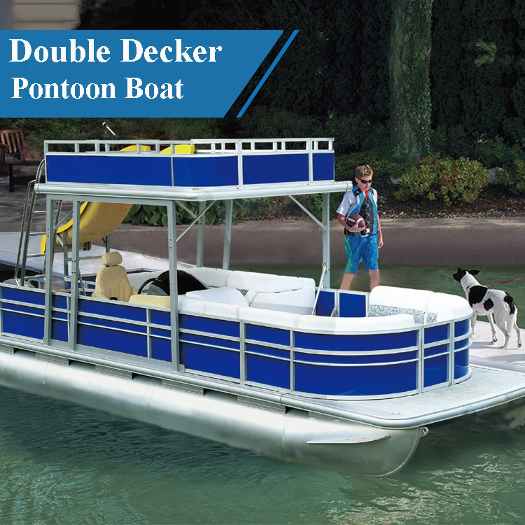 2021 Ecocamper 27 Ft Double Decker Pontoon Boat With Slide And Bimini