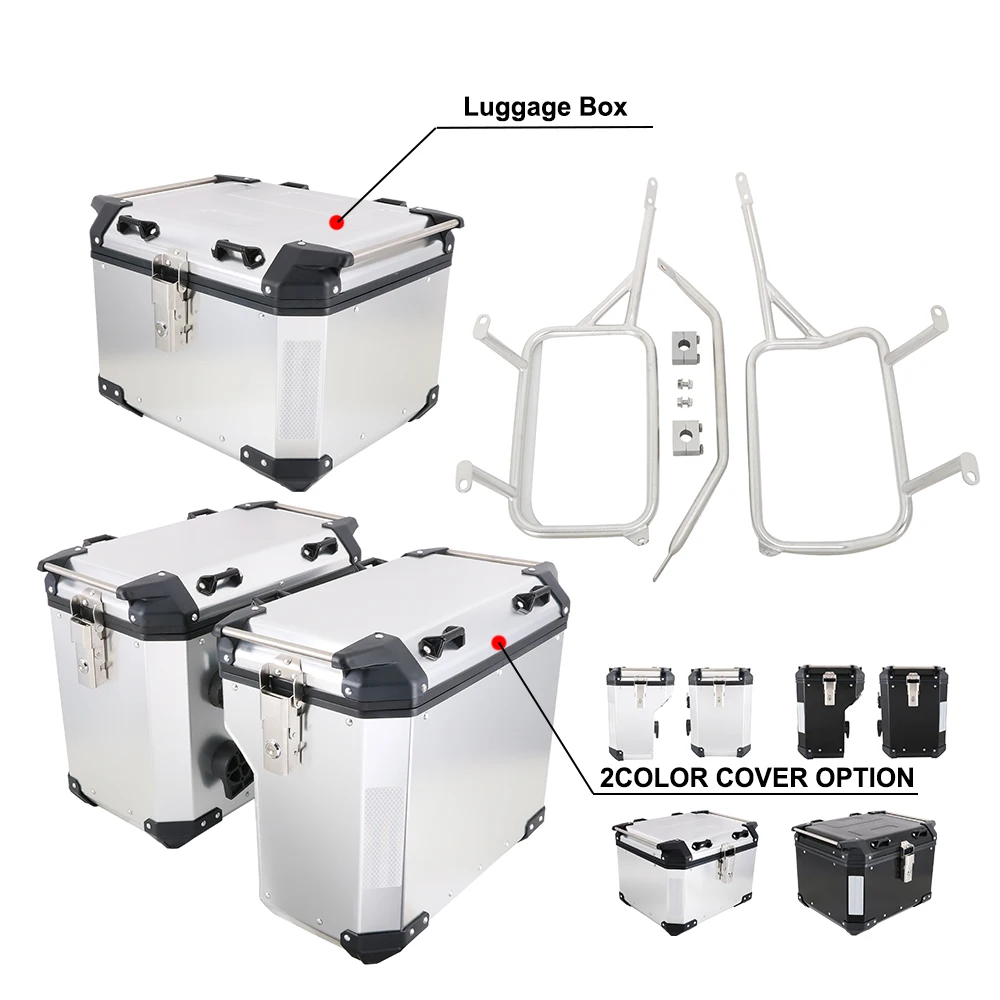 JFG Motorcycle Aluminum Storage Side Box Tail Box Racks for