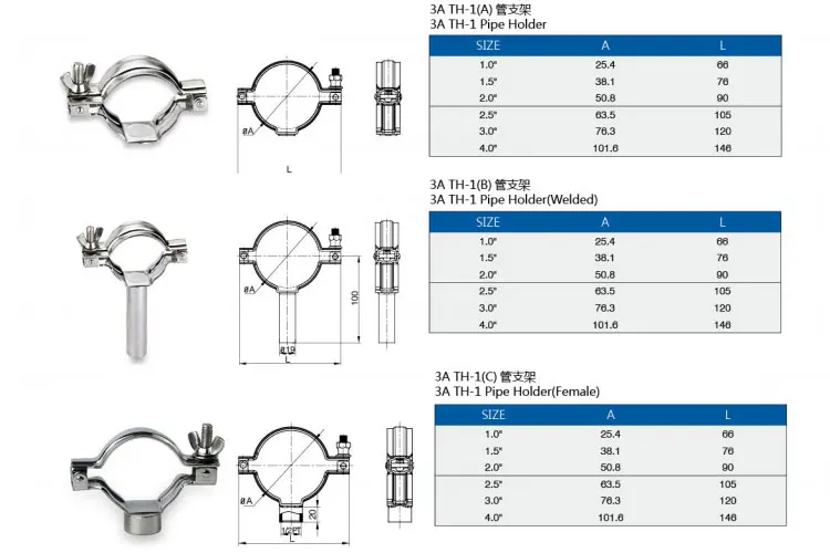 6" Stainless Steel Pipe Hanger Stainless Steel Split Ring Pipe Hanger