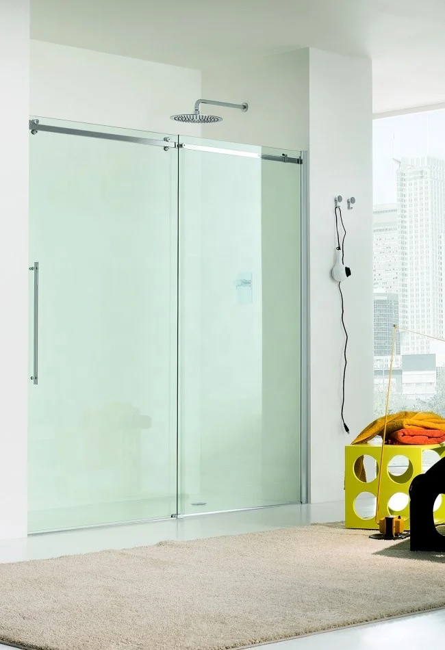 Low  price frosted glass shower door  sandblasting privacy glass bathroom partition