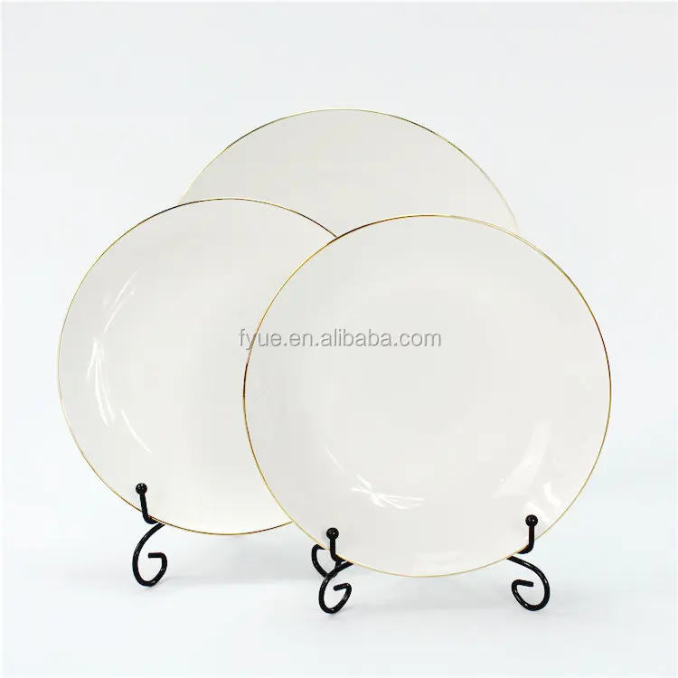 Gold Line Luxury Grace Designs Ceramic Porcelain Dinnerware 72 Pcs Fine Dinner Set details