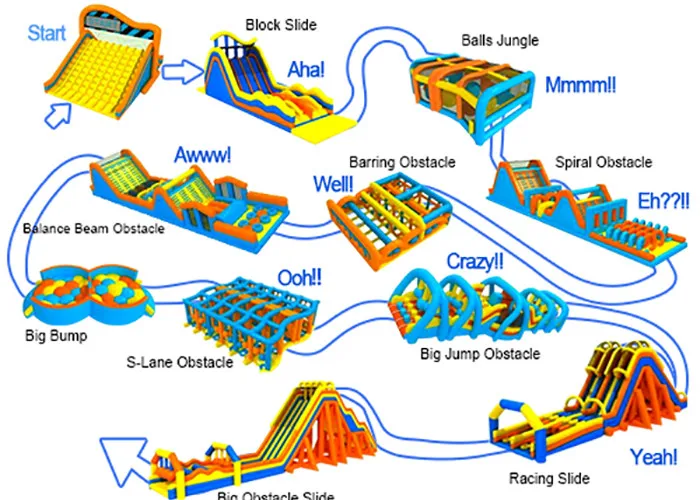 Crazy Game Inflatable 5k Obstacle Course,Adult Inflatable Obstacle Course For Sale